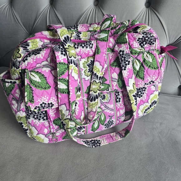 Vera Bradley Handbags - Vera Bradley Pricilla Pink diaper/Weeke deand Green Women's Bag